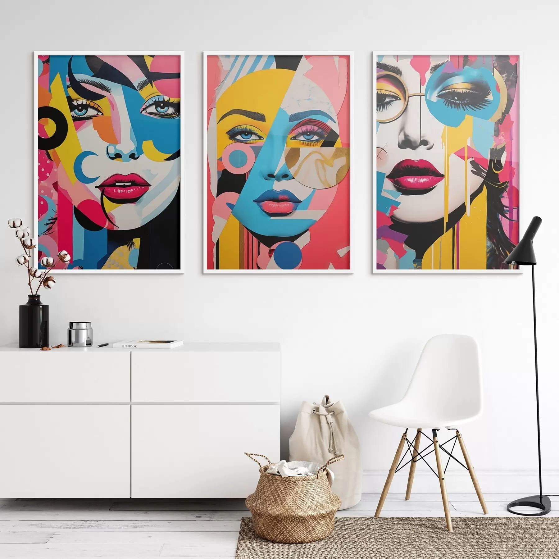 Papier peint Abstraction de visages colorés d00557