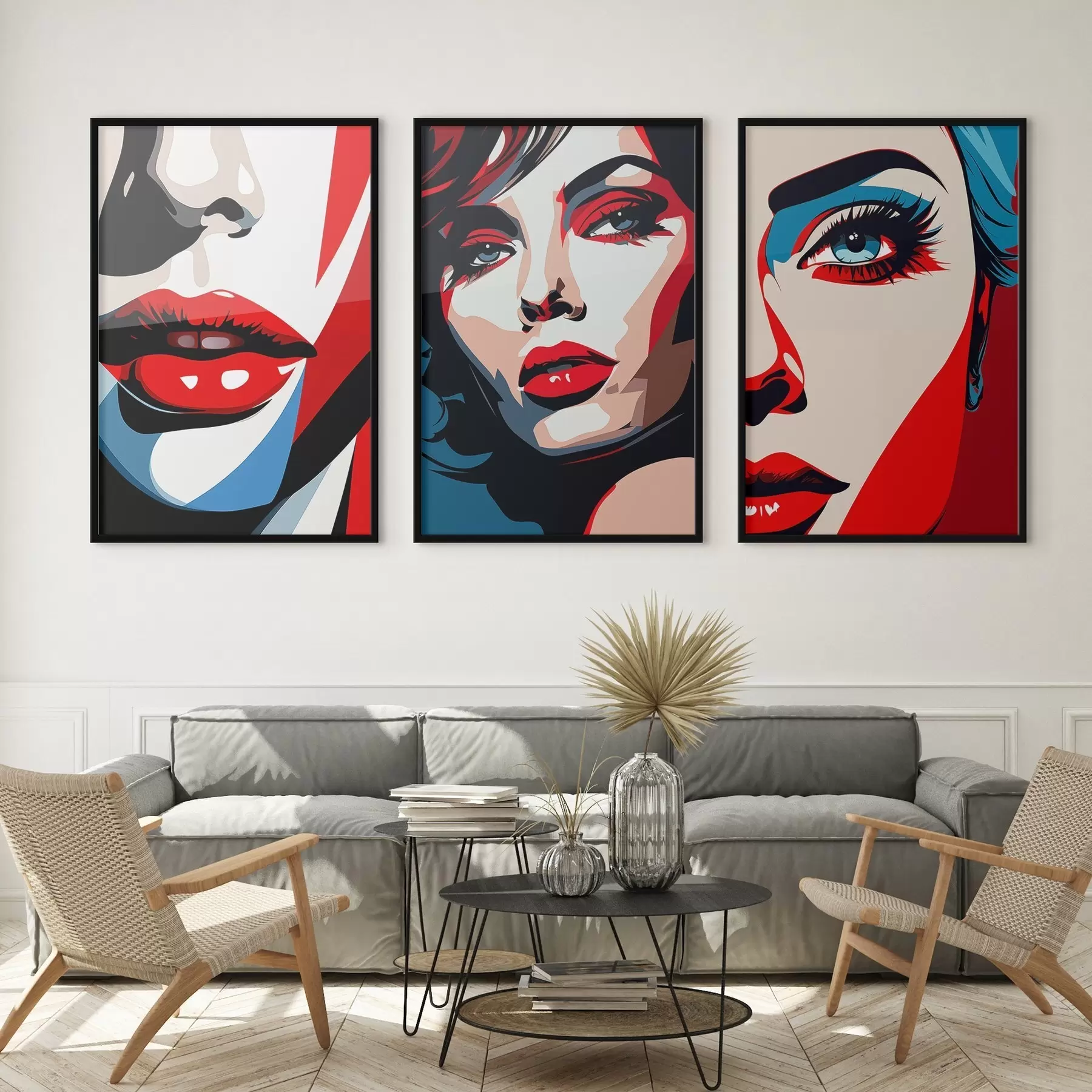 Papier peint Visages colorés d00558