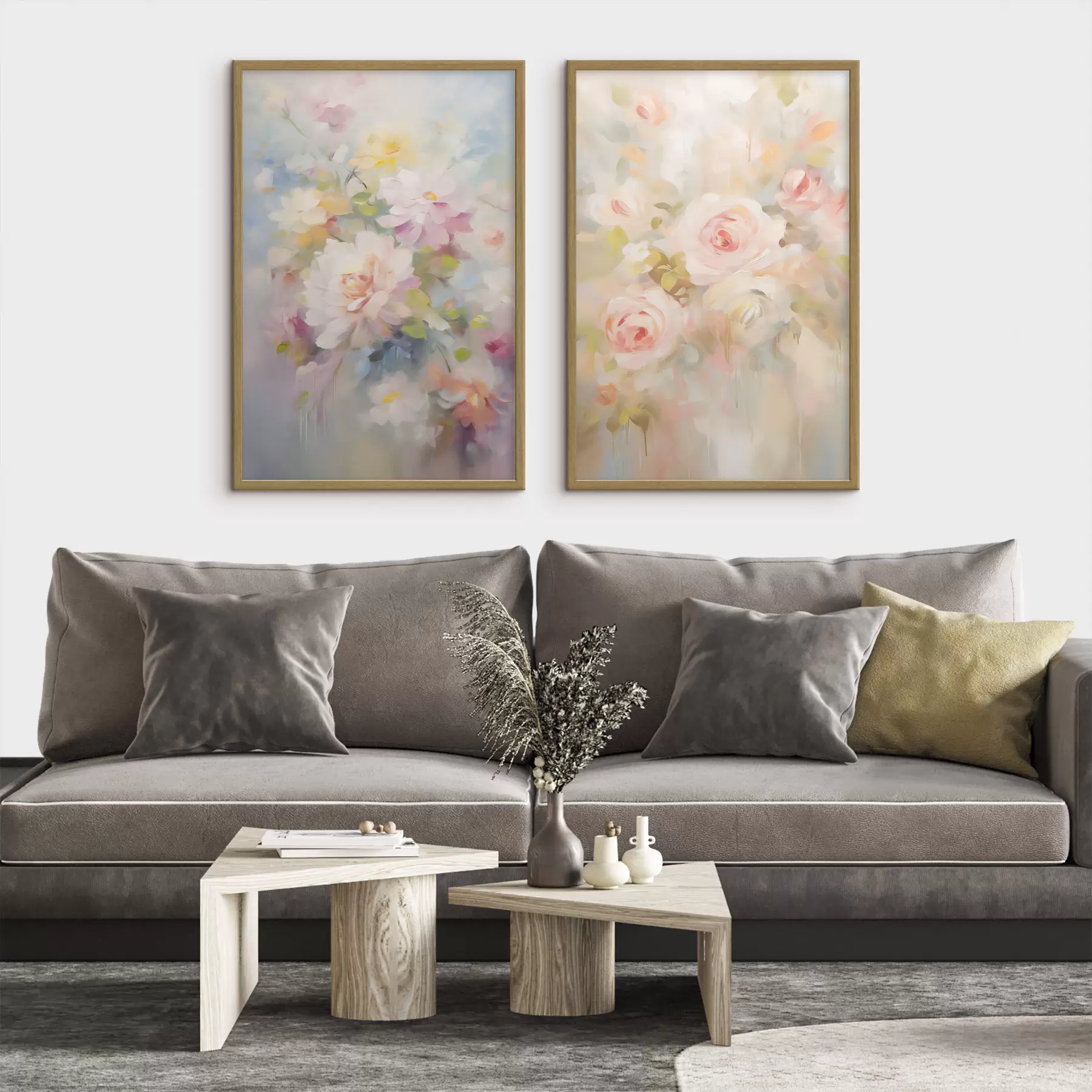 Papier peint Peinture imitation fleurs d00563