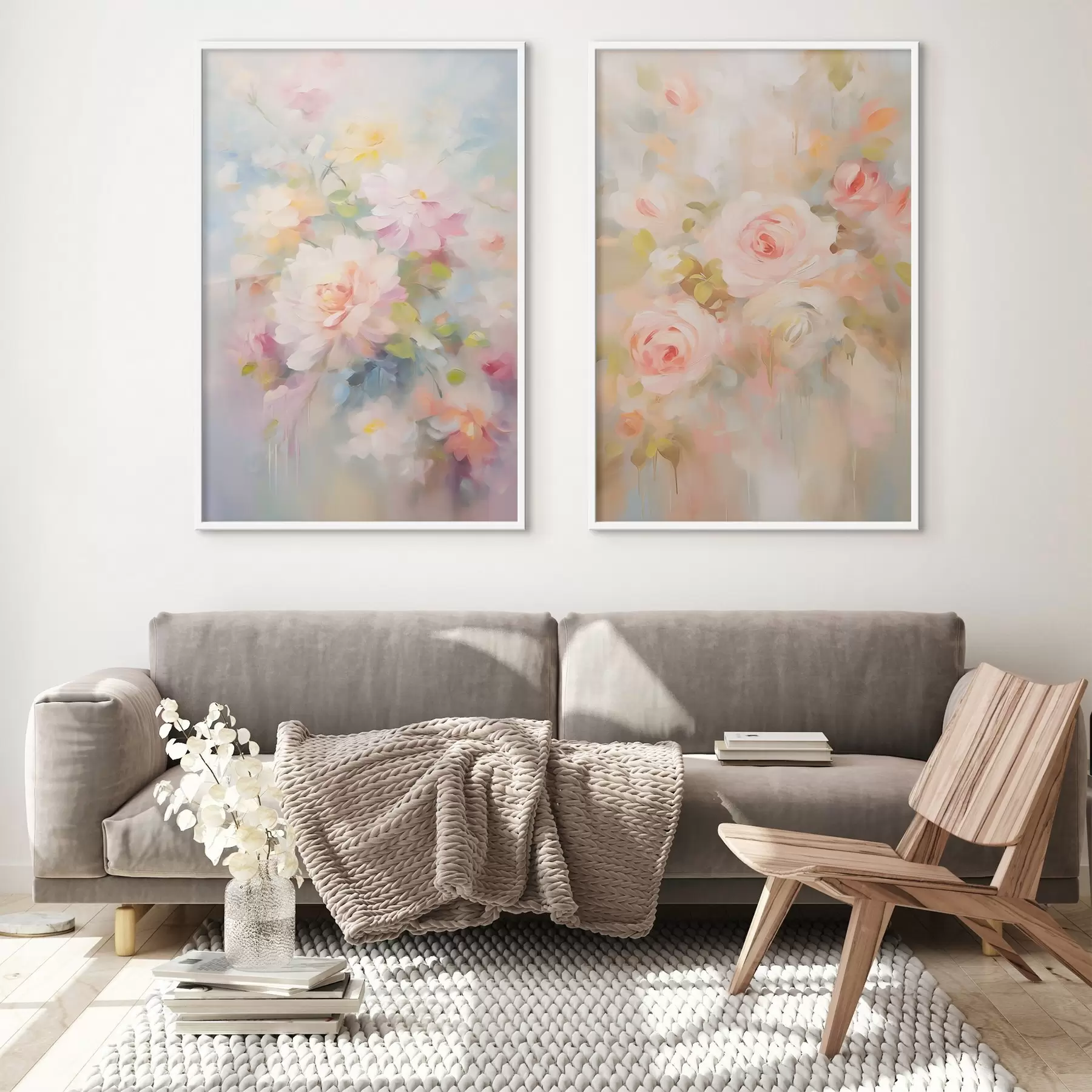 Papier peint Peinture imitation fleurs d00563