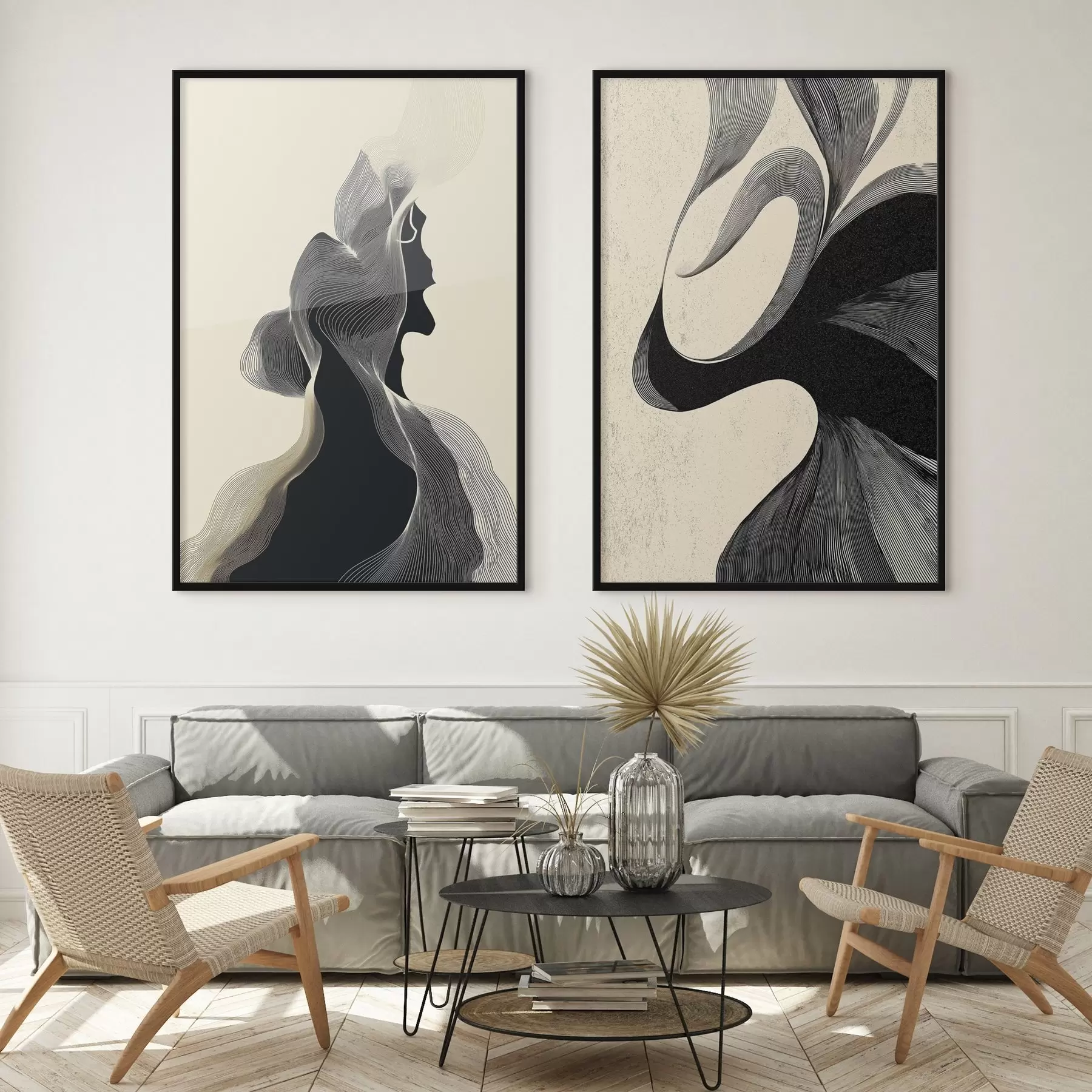 Papier peint Relief abstrait ondulé avec des courbes douces d00601