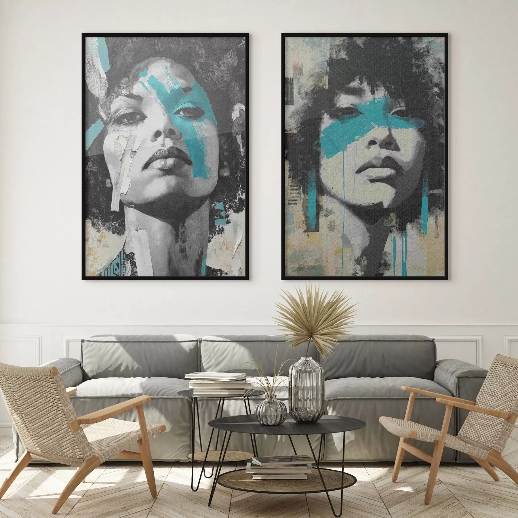 Papier peint Visage féminin abstrait d00602