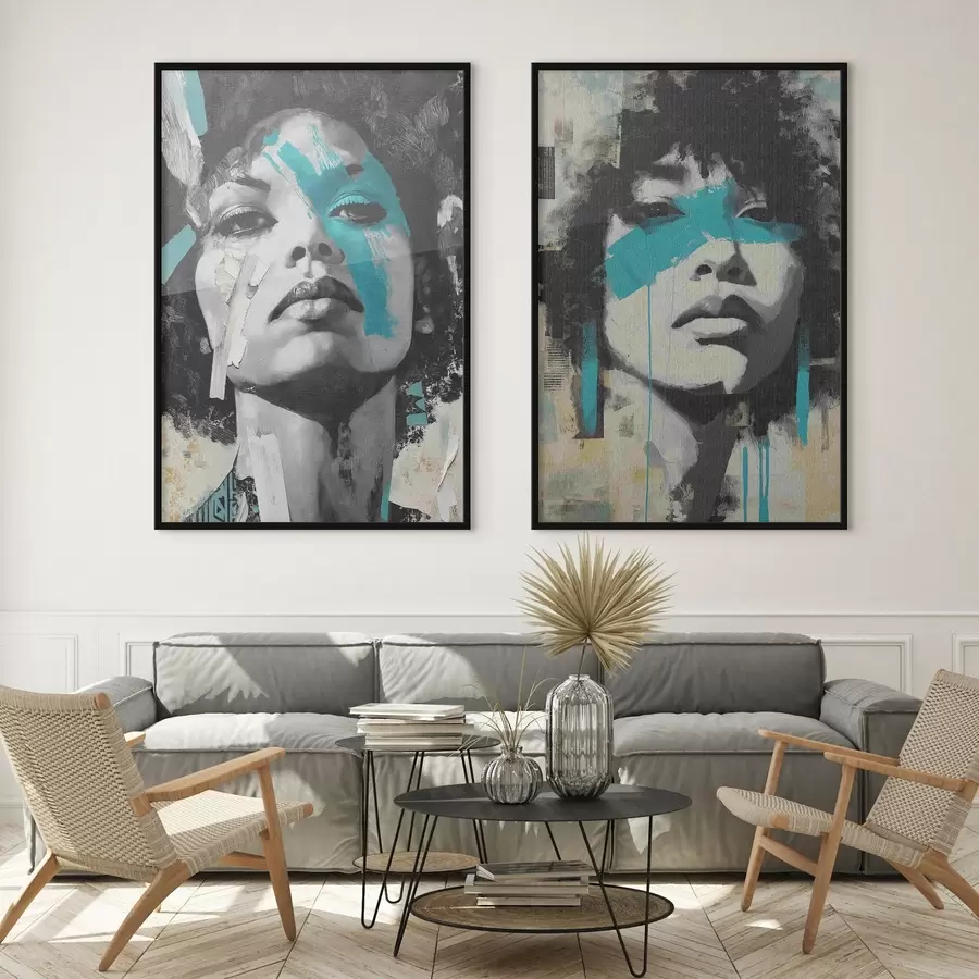 Papier peint Visage féminin abstrait d00602