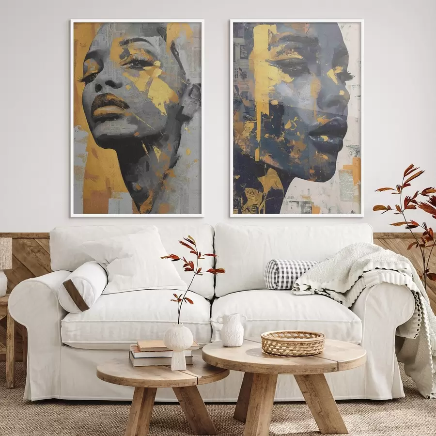 Papier peint Visage féminin abstrait d00603