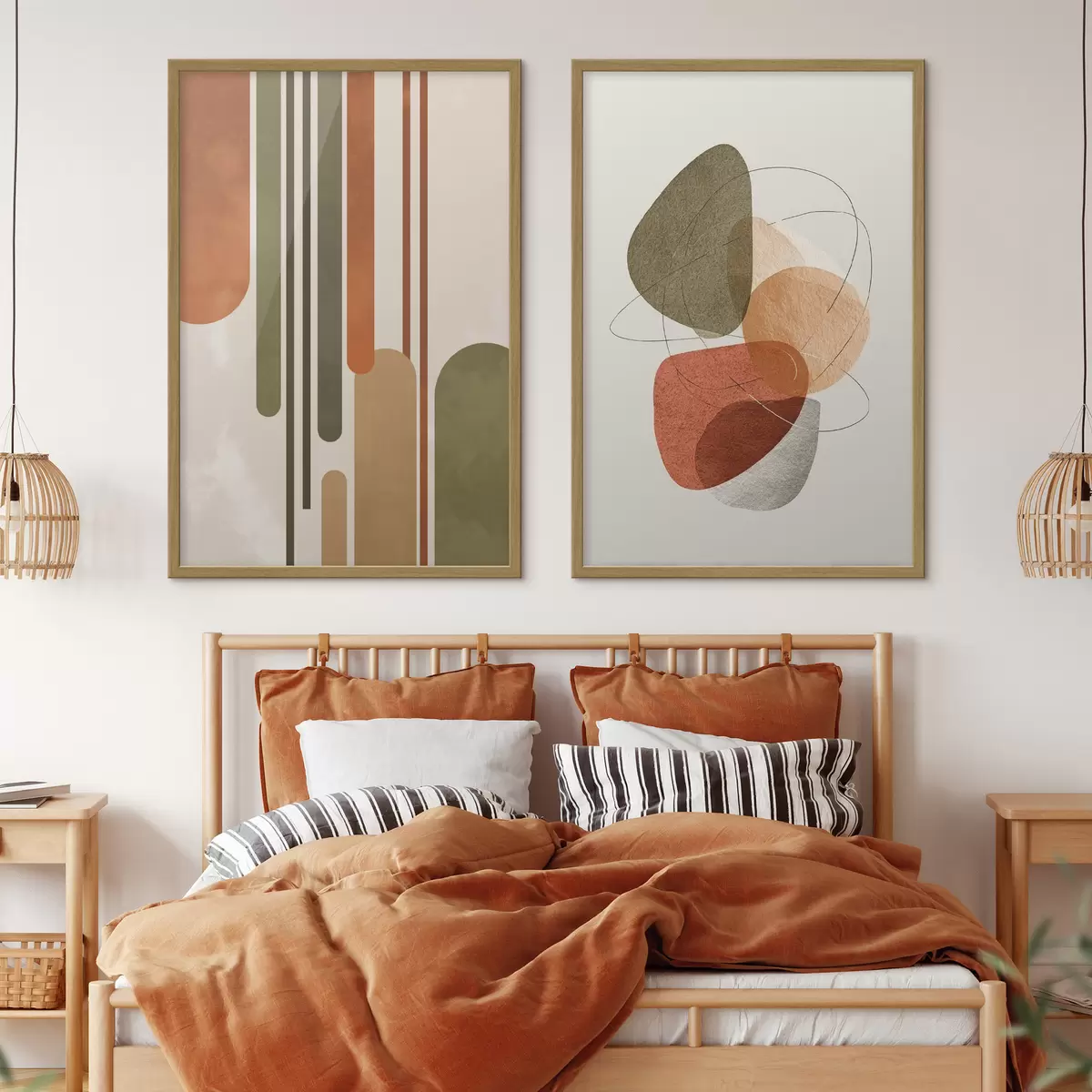 Poster Lignes et cercles de différentes couleurs d00608