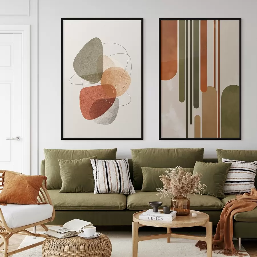 Papier peint Lignes et cercles de différentes couleurs d00608