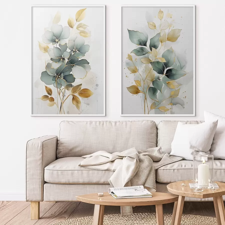 Papier peint Branches abstraites avec feuilles d00610