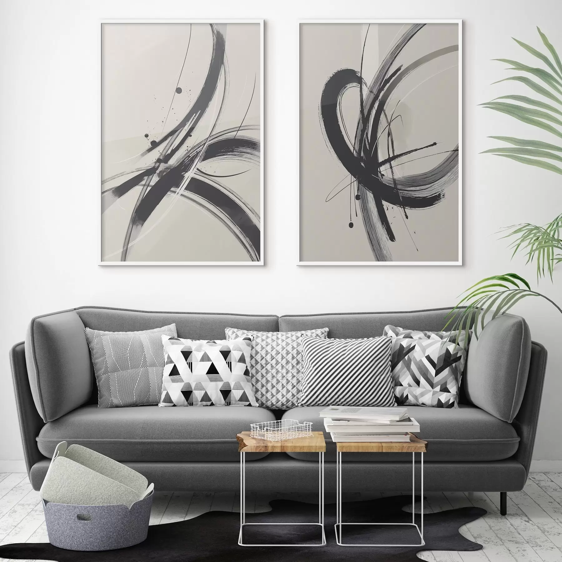 Papier peint Coups de pinceau abstraits et minimalistes d00613