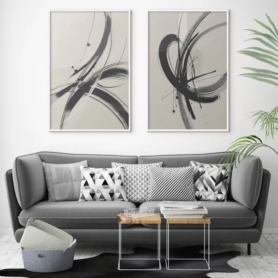 Papier peint Coups de pinceau abstraits et minimalistes d00613