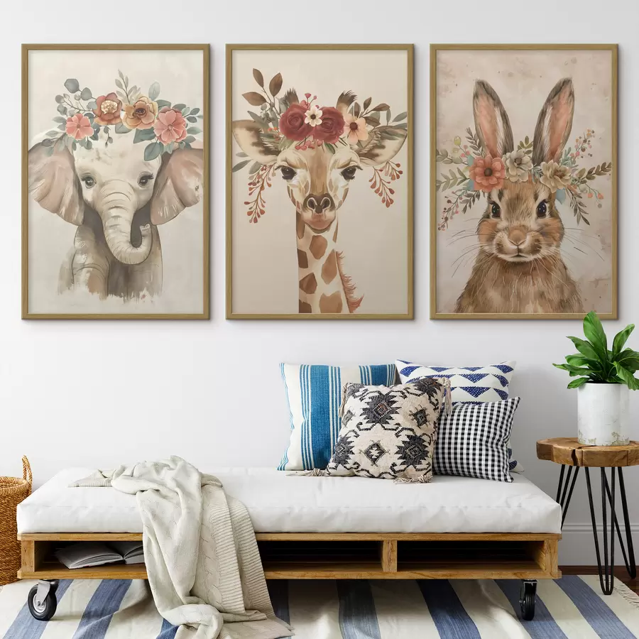 Papier peint Animaux mignons en style aquarelle d00614