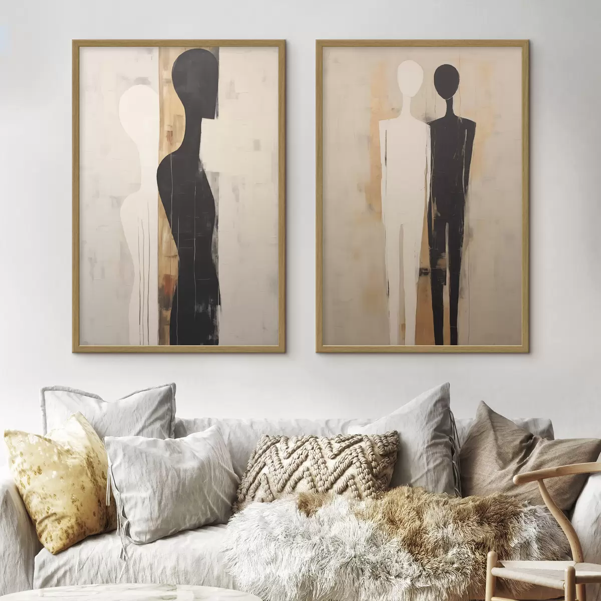 Poster Silhouettes de deux personnages d00620