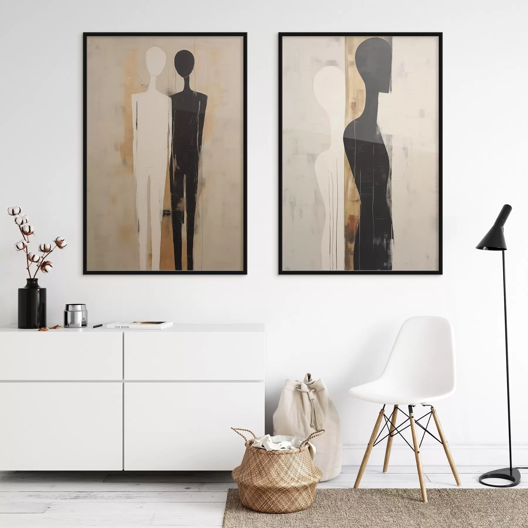 Papier peint Silhouettes de deux personnages d00620