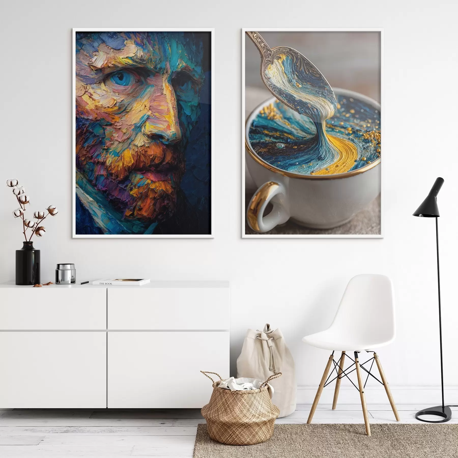 Papier peint Picasso et l'abstraction dans une tasse de style peinture à l'huile d00639