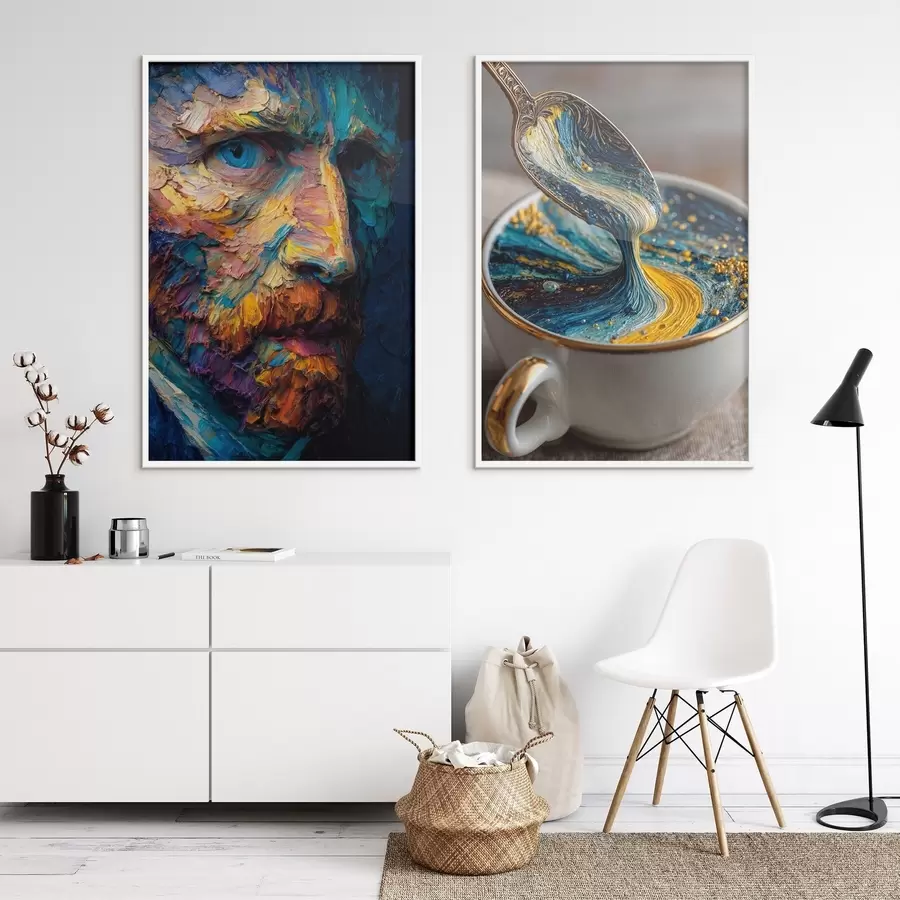 Papier peint Picasso et l'abstraction dans une tasse de style peinture à l'huile d00639