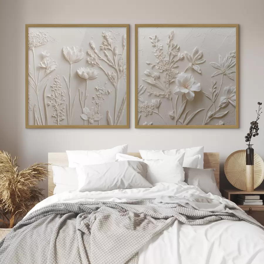 Papier peint Texture florale : dessin en style stucco d00642