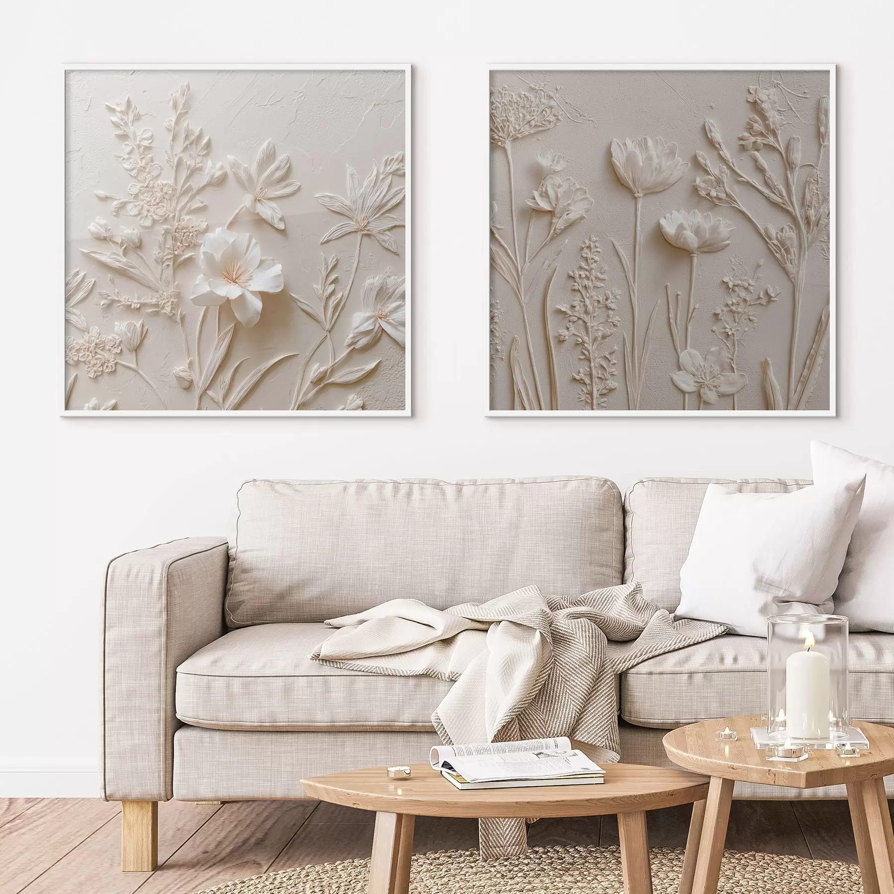 Papier peint Texture florale : dessin en style stucco d00642