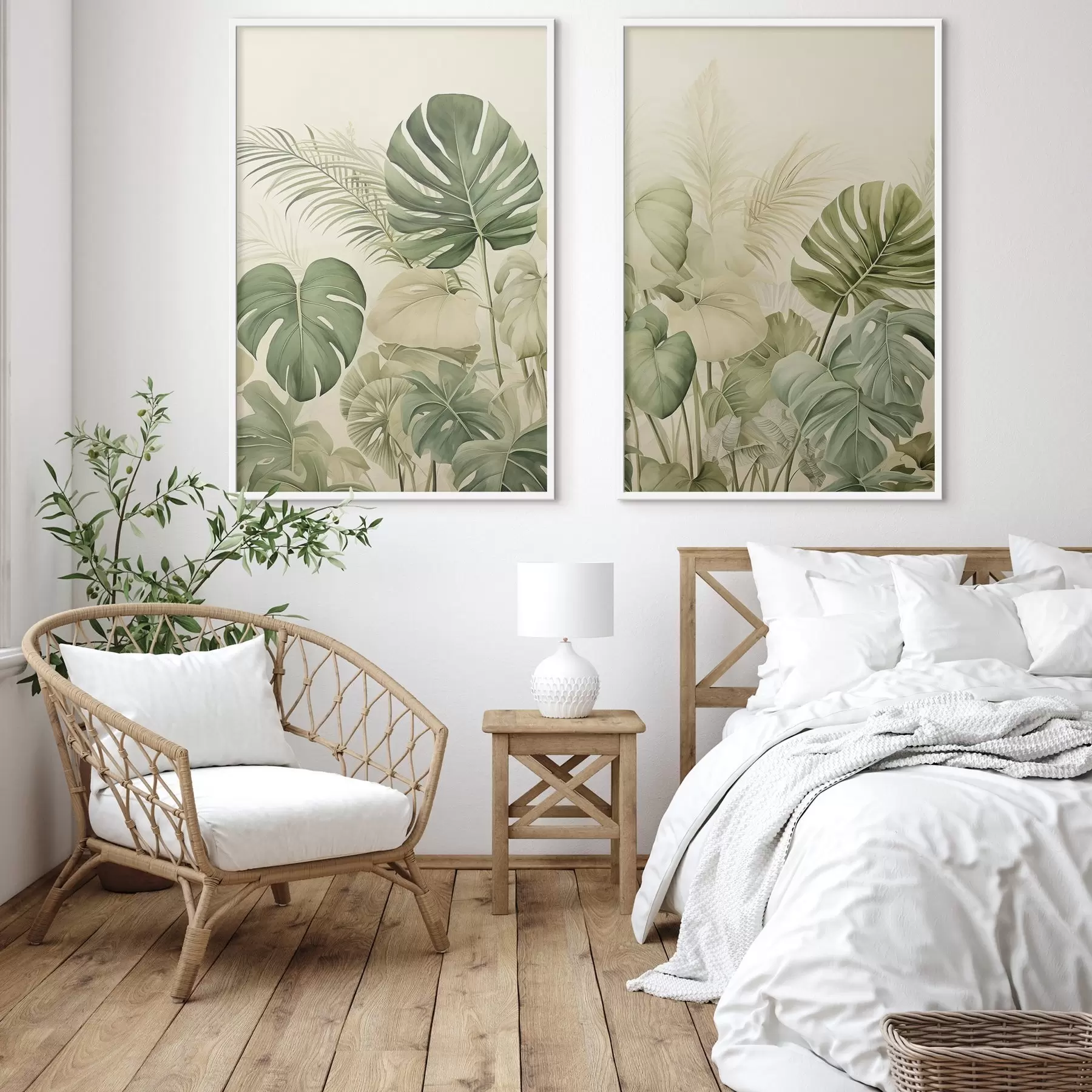 Papier peint Variété de feuilles tropicales d00669