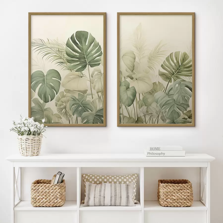 Papier peint Variété de feuilles tropicales d00669