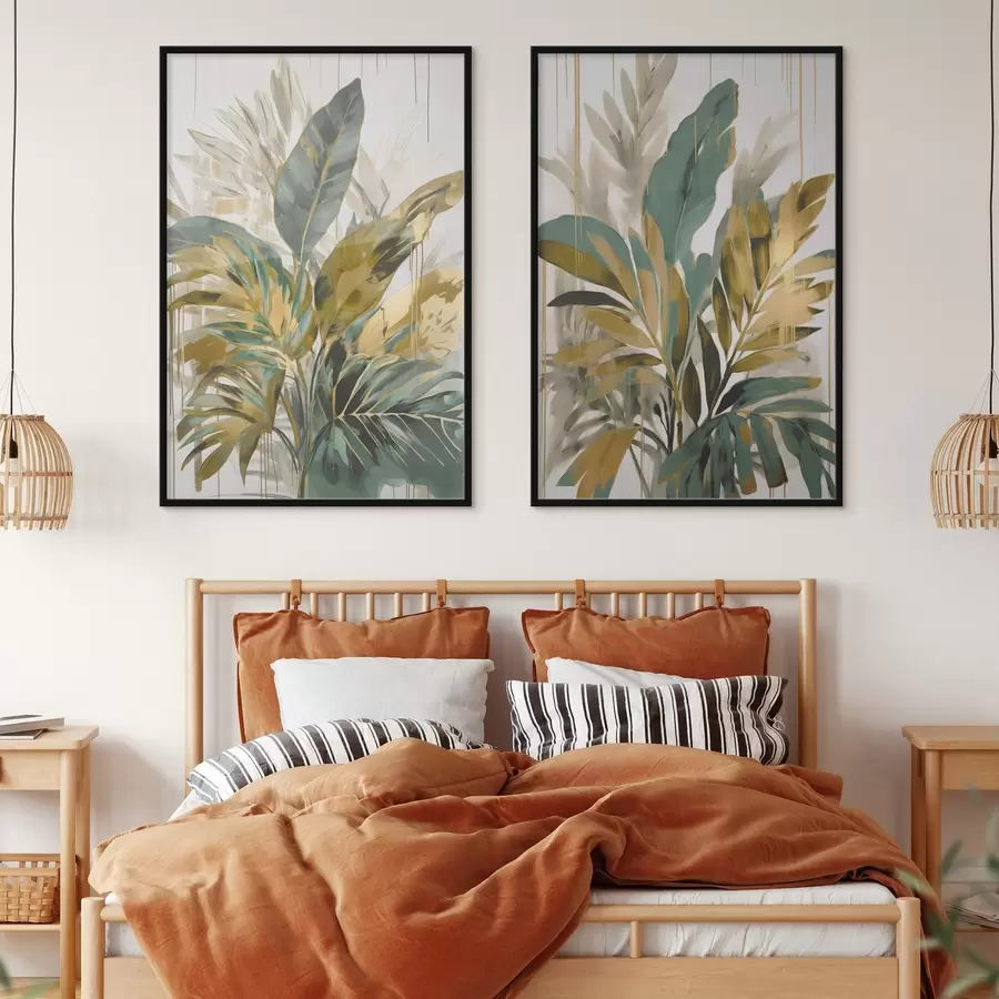 Papier peint Feuilles tropicales abstraites d00671