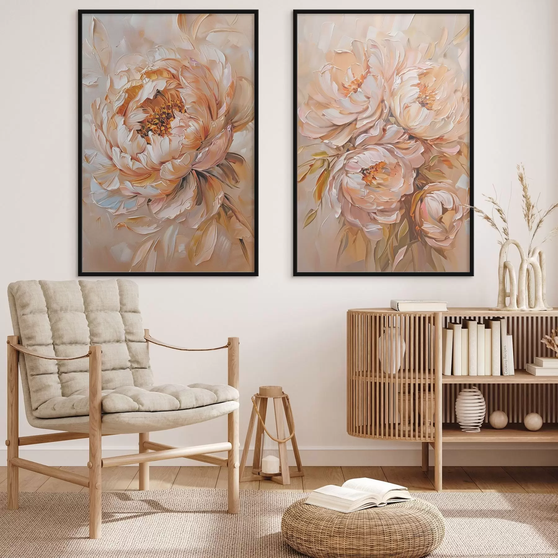 Papier peint Délicates pivoines abstraites d00673