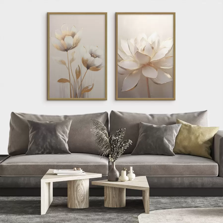 Papier peint Duo de fleurs et lotus d00682