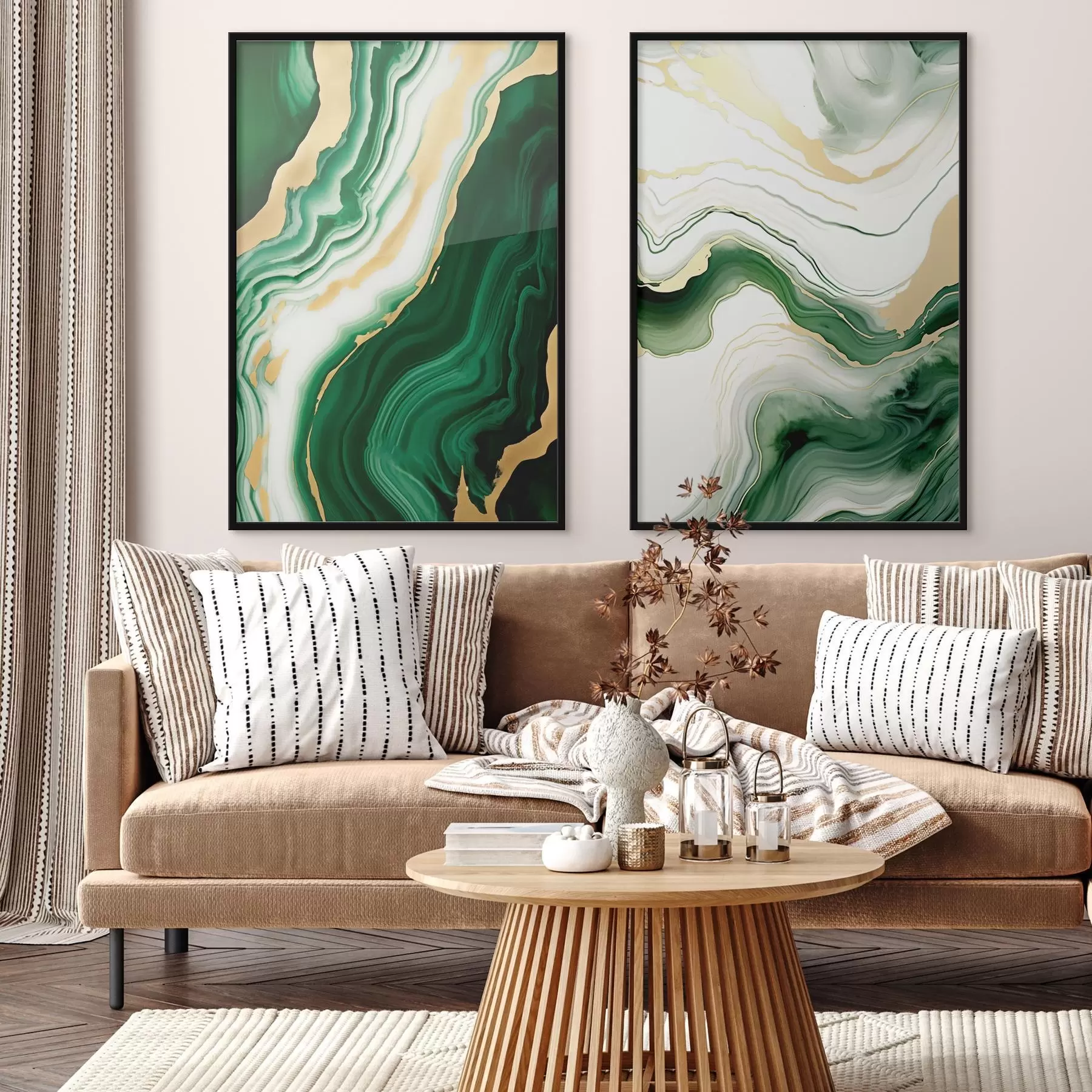 Papier peint Textures de marbre vert et blanc avec des veines jaune orangé d00688