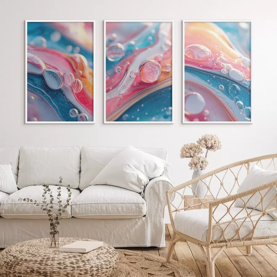 Papier peint vagues multicolores avec des bulles d00698