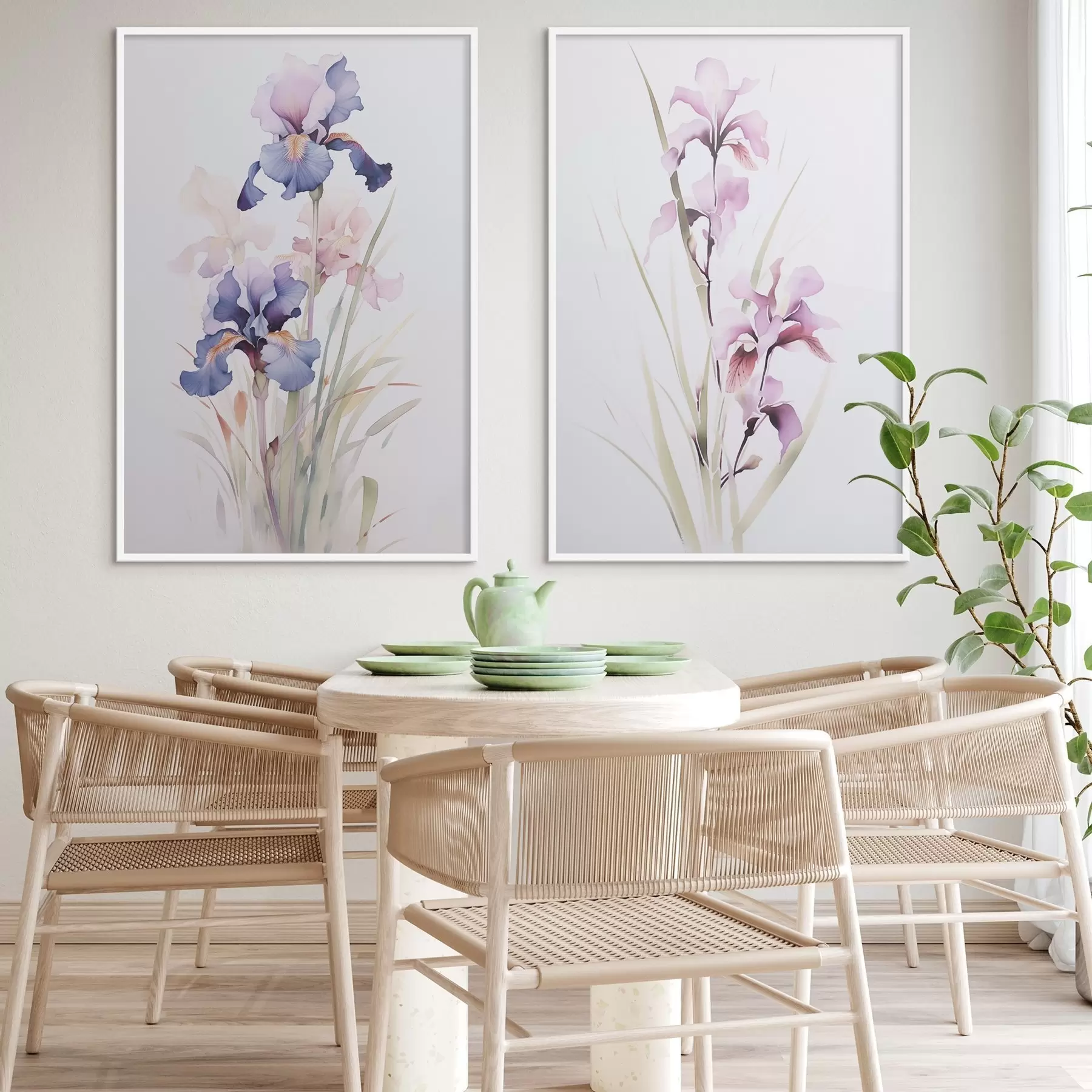 Papier peint Iris imitation aquarelle d00724