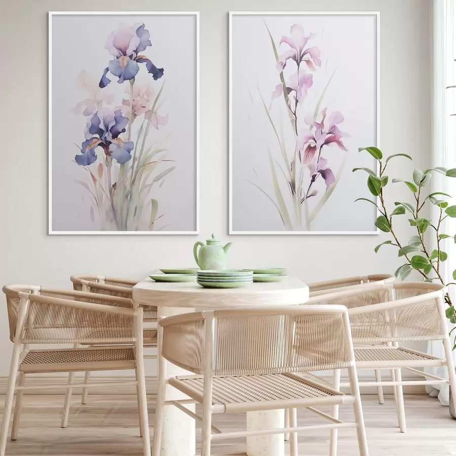 Papier peint Iris imitation aquarelle d00724