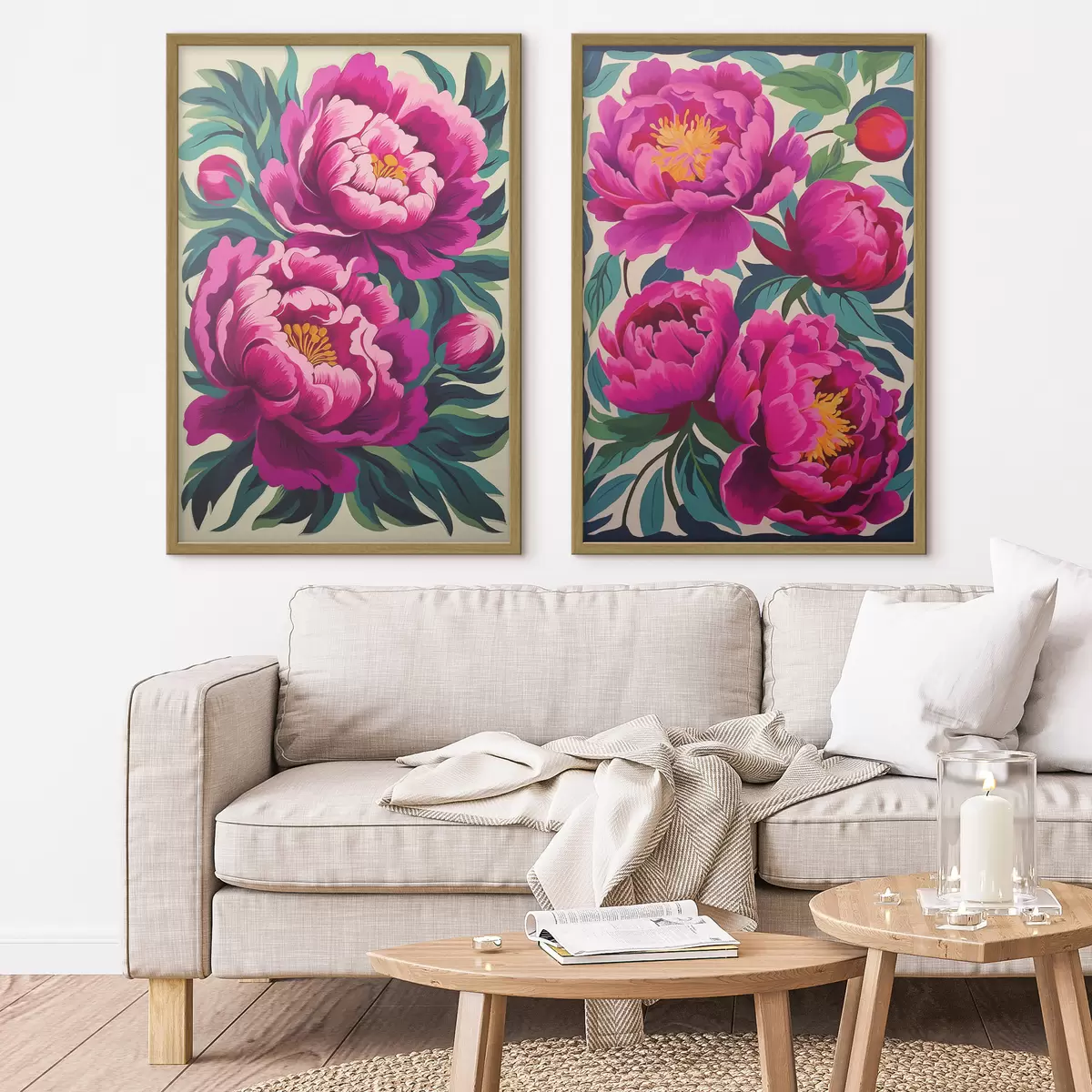 Poster Pivoines et paix d00727