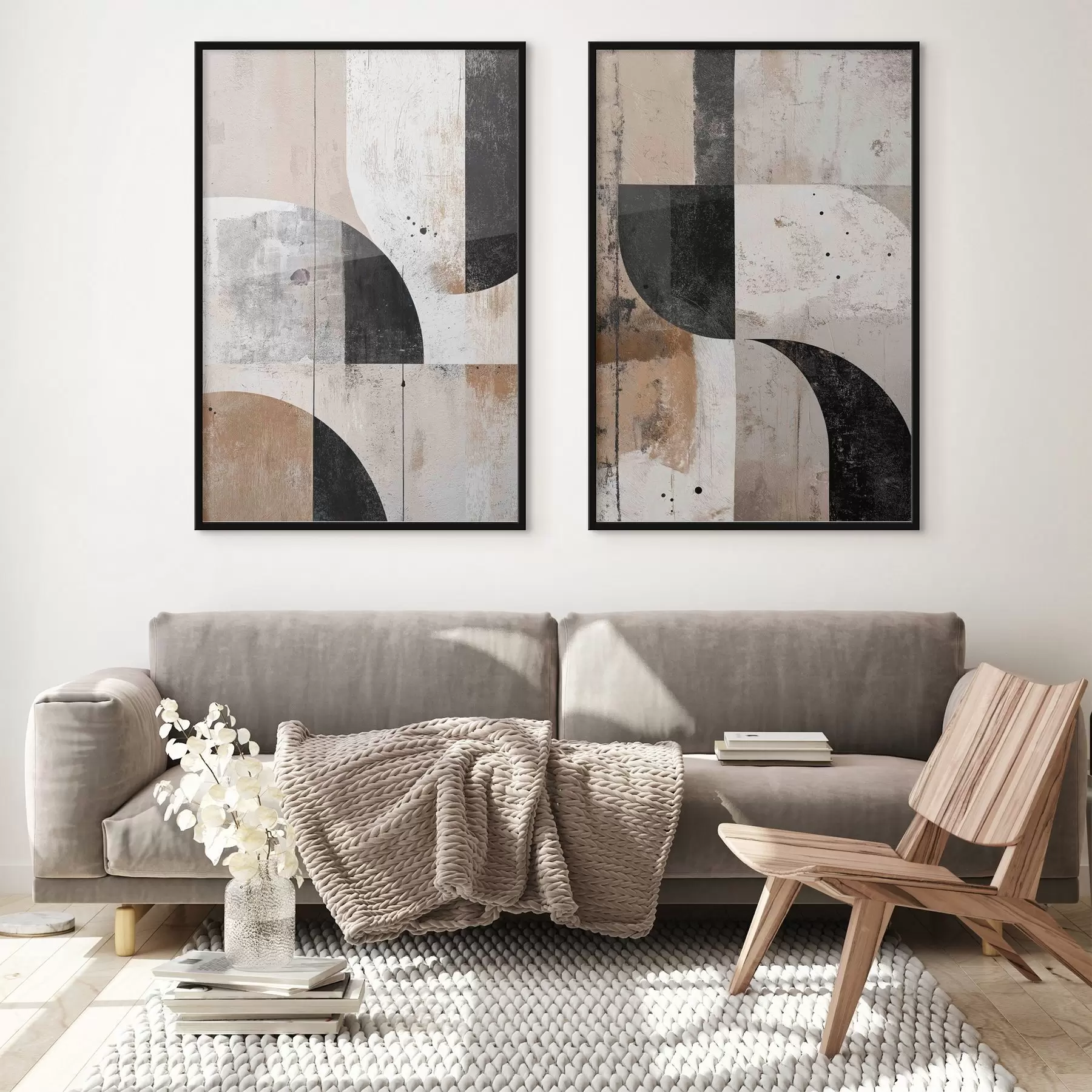 Papier peint Duo de courbes géométriques d00750