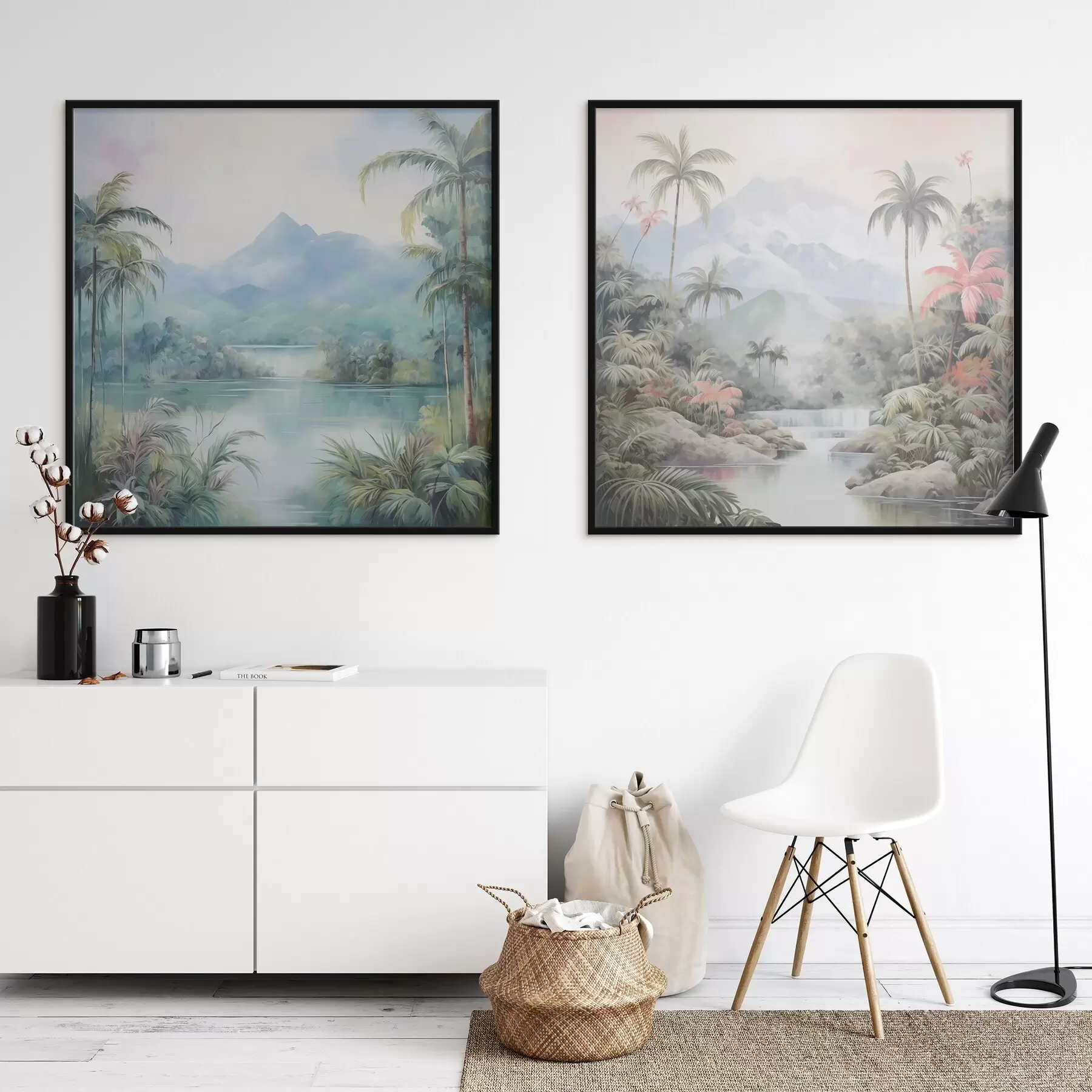 Papier peint Rivière dans la jungle devant la montagne d00751