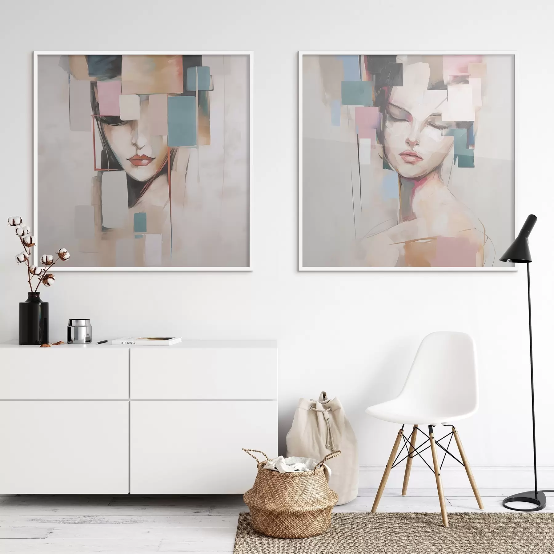 Papier peint Portrait abstrait imitation peinture d00755