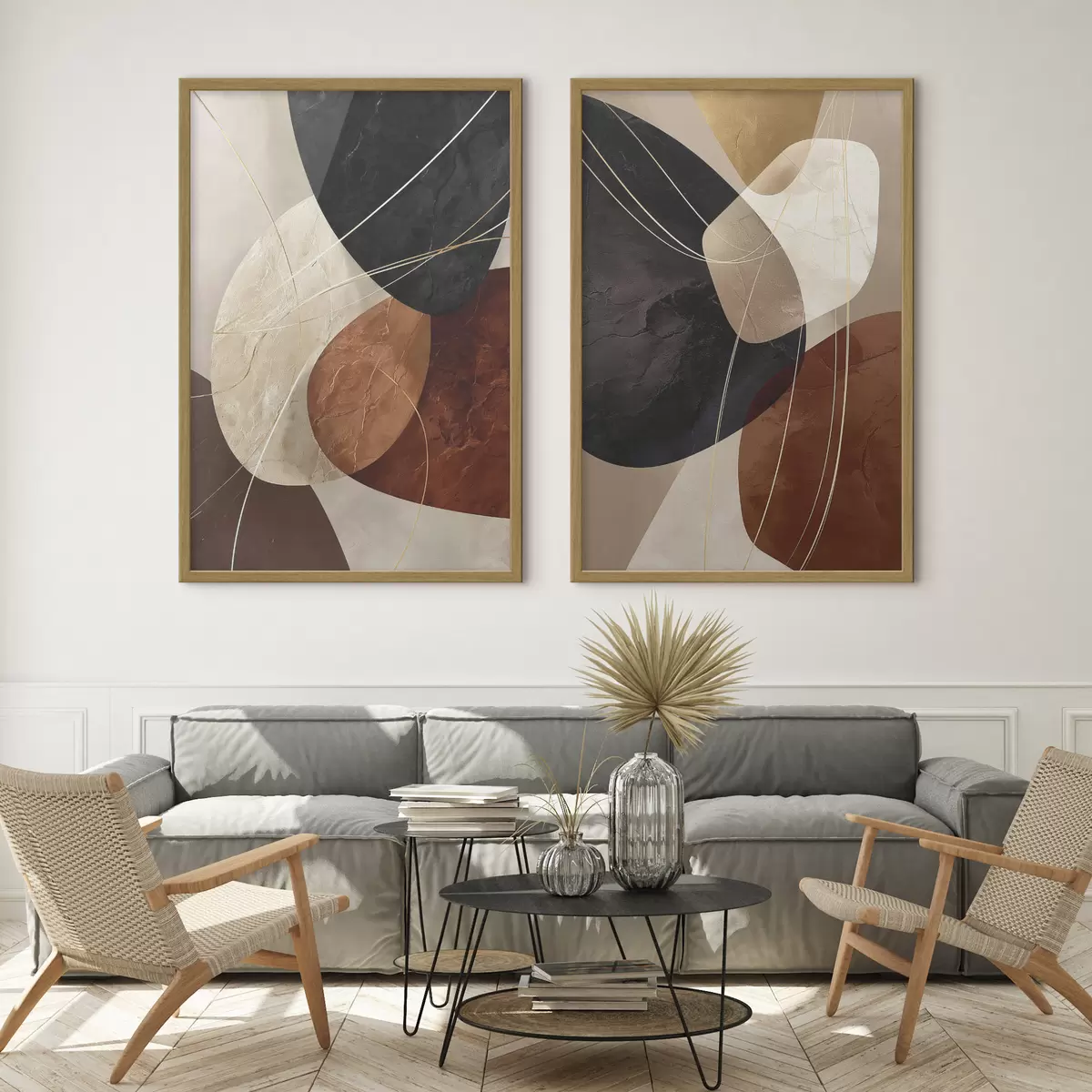 Poster Duo noir et cuivre d00763