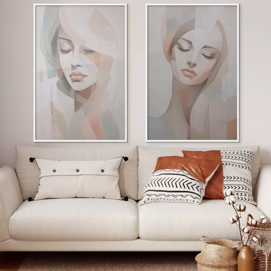 Papier peint Portrait abstrait d'une jeune fille d00768