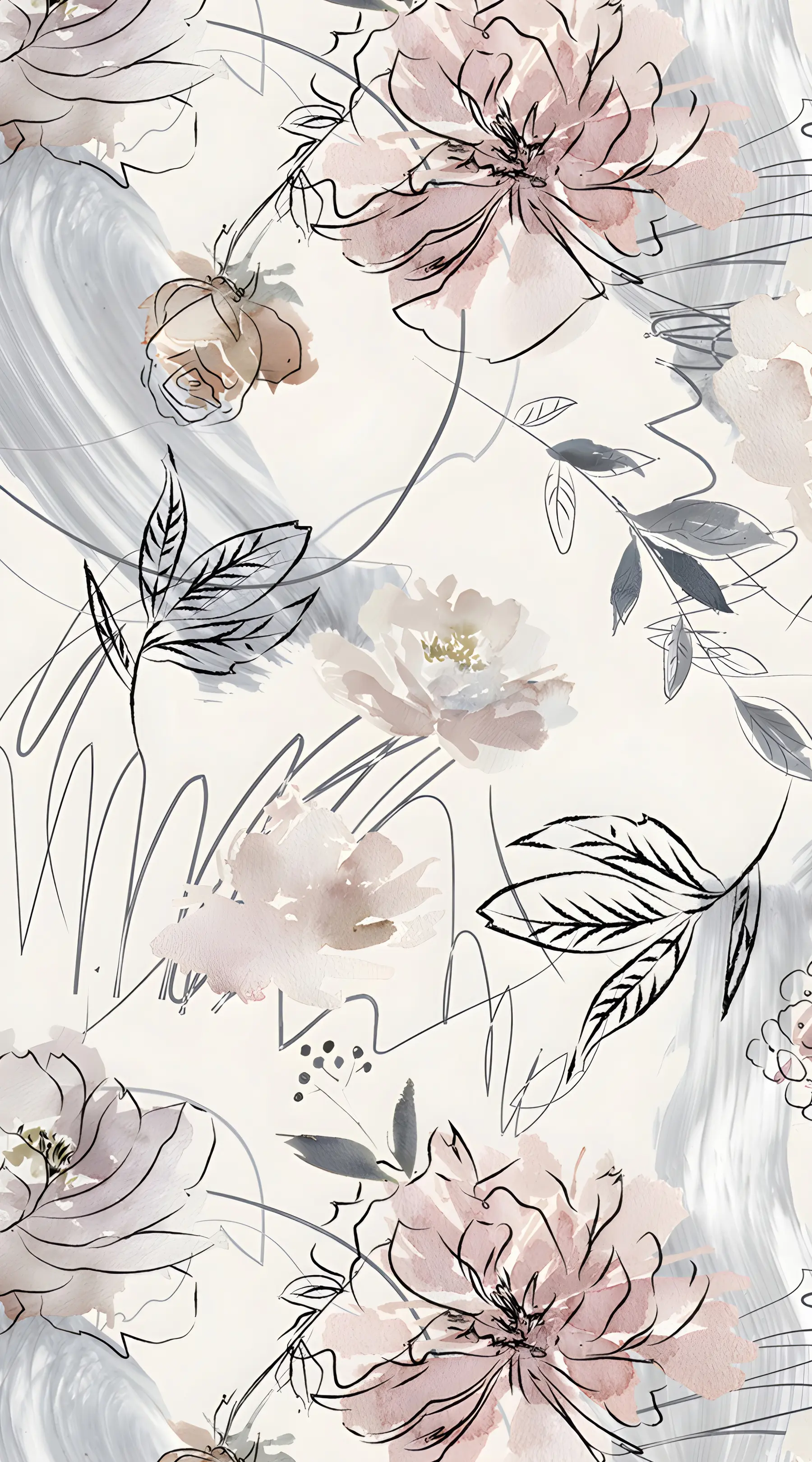 Papier peint Fleurs aquarelles u71515