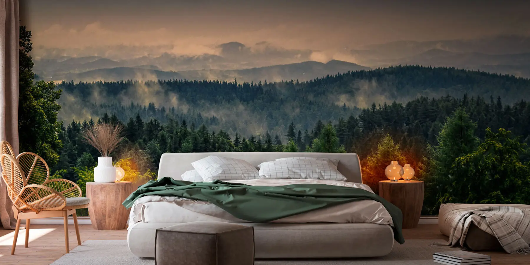 Papier peint Arbres d'arbres dans le brouillard u72174