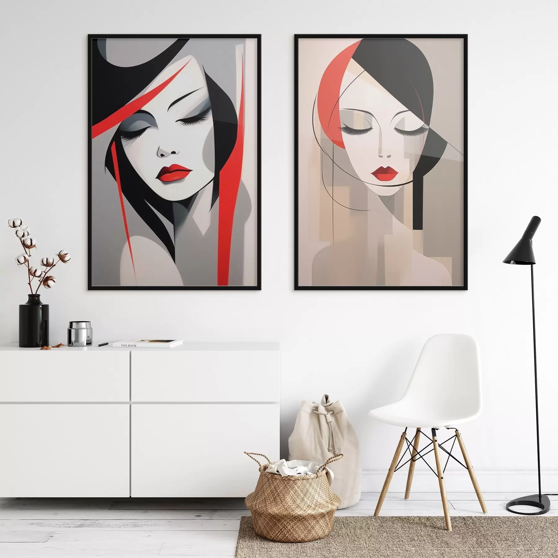 Papier peint Portraits féminins abstraits d00774