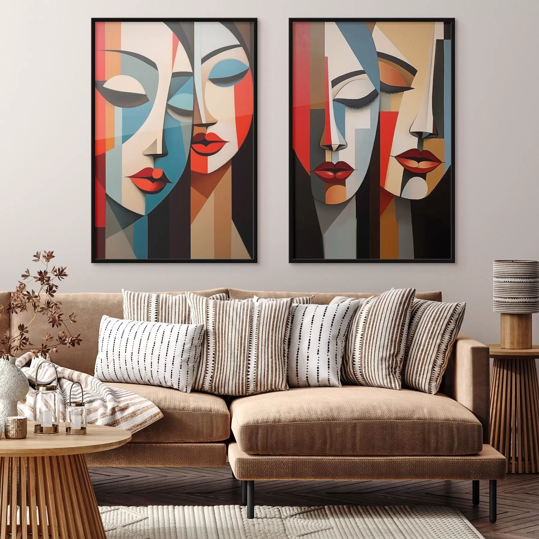 Papier peint Portraits féminins cubistes d00775