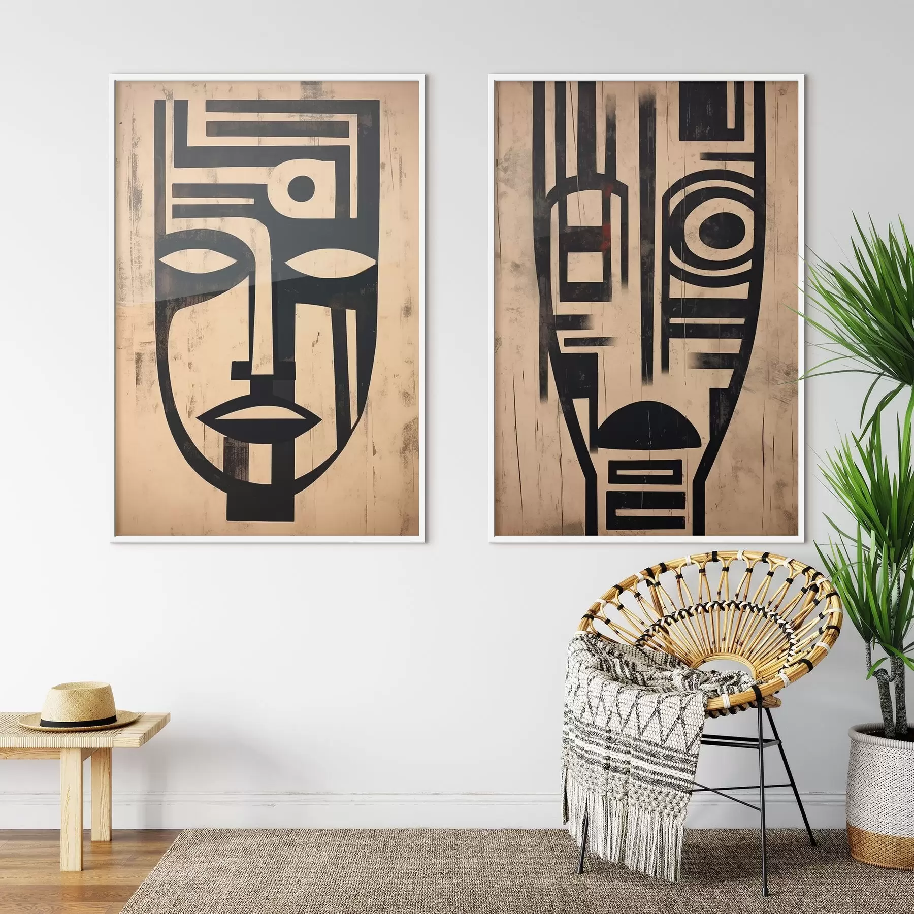 Papier peint Masques abstraits d00776