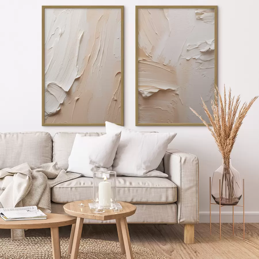 Papier peint Couches épaisses de peinture crème et sable d00767