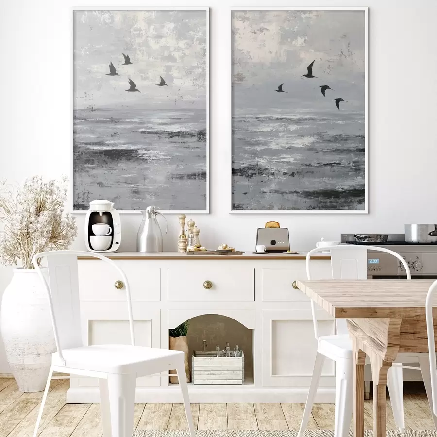 Papier peint Paysage abstrait avec des oiseaux d00778