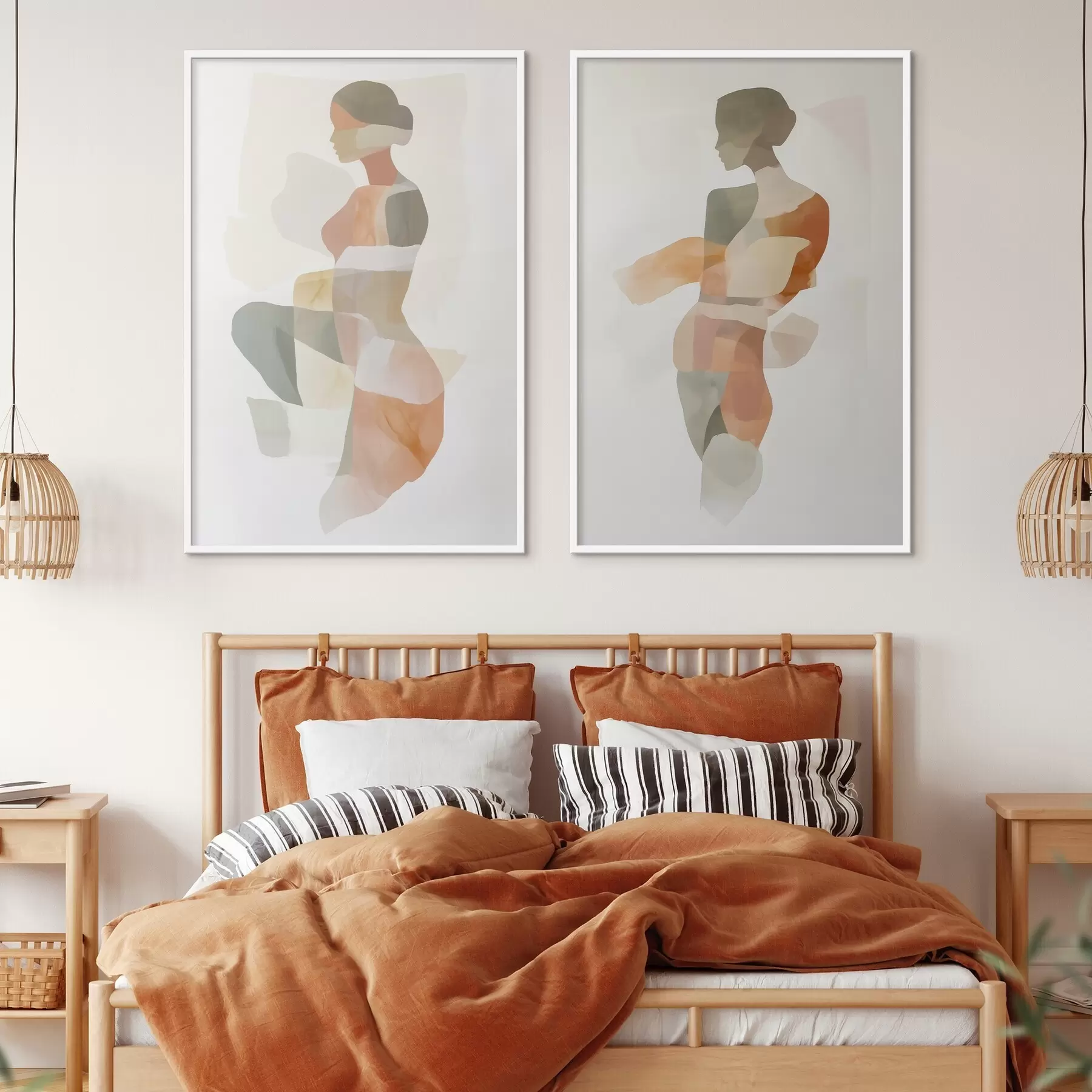 Papier peint Silhouettes féminines abstraites d00788