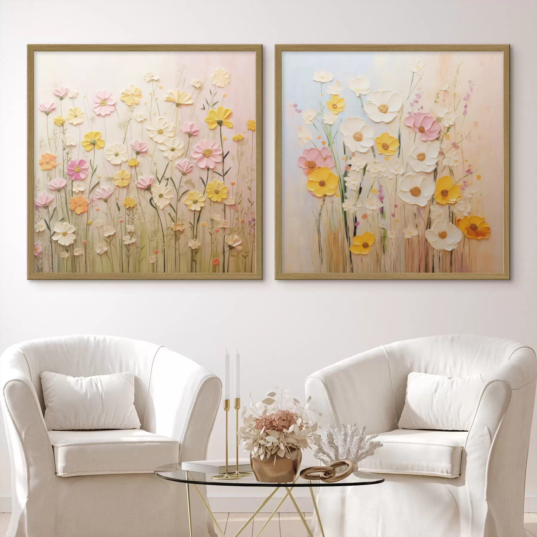 Papier peint Fleurs des champs peintes à l'huile d00710