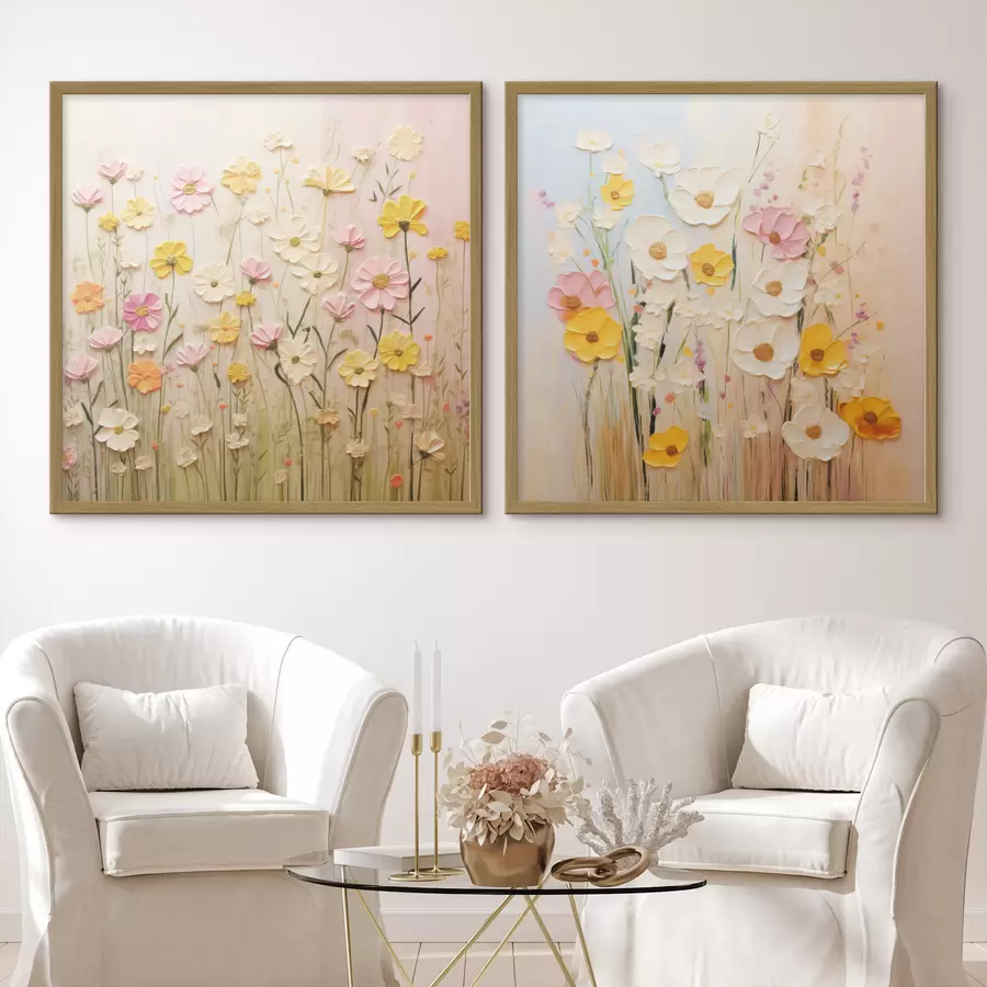 Papier peint Fleurs des champs peintes à l'huile d00710