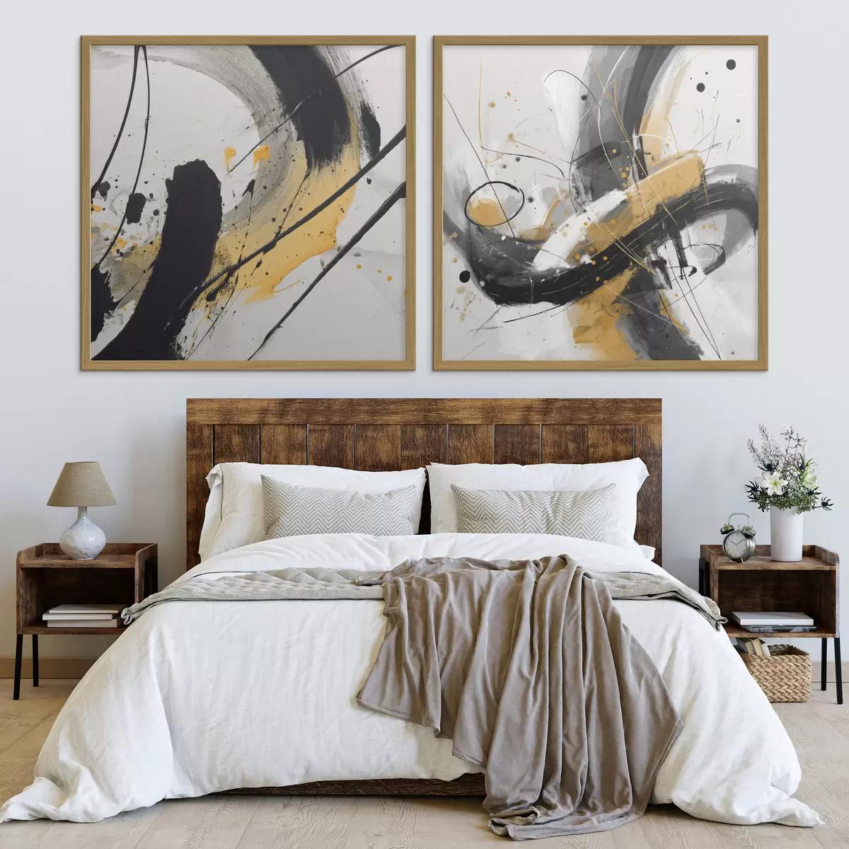 Poster Expression dans les tons jaunes et noirs d00739