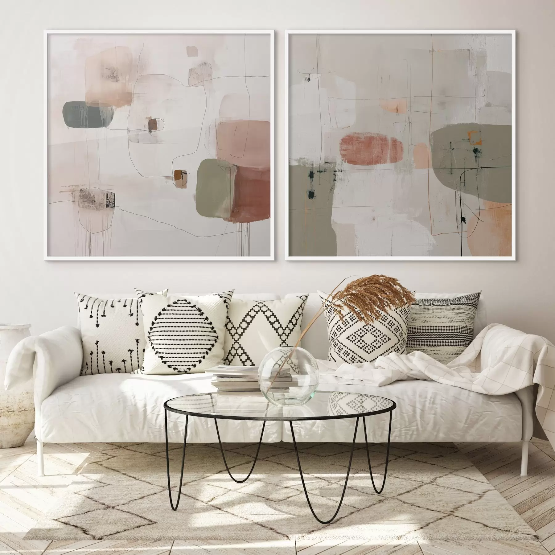 Papier peint Composition pastel dans des tons neutres d00745