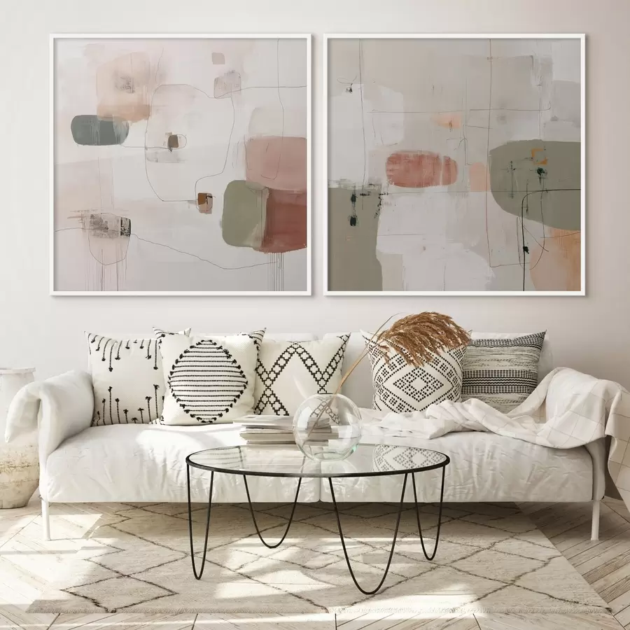 Papier peint Composition pastel dans des tons neutres d00745