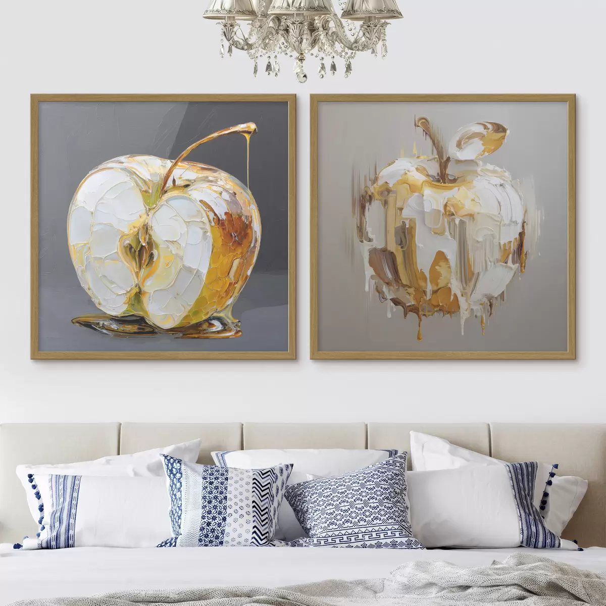 Poster Abstraction avec pomme dans une interprétation moderne d00746