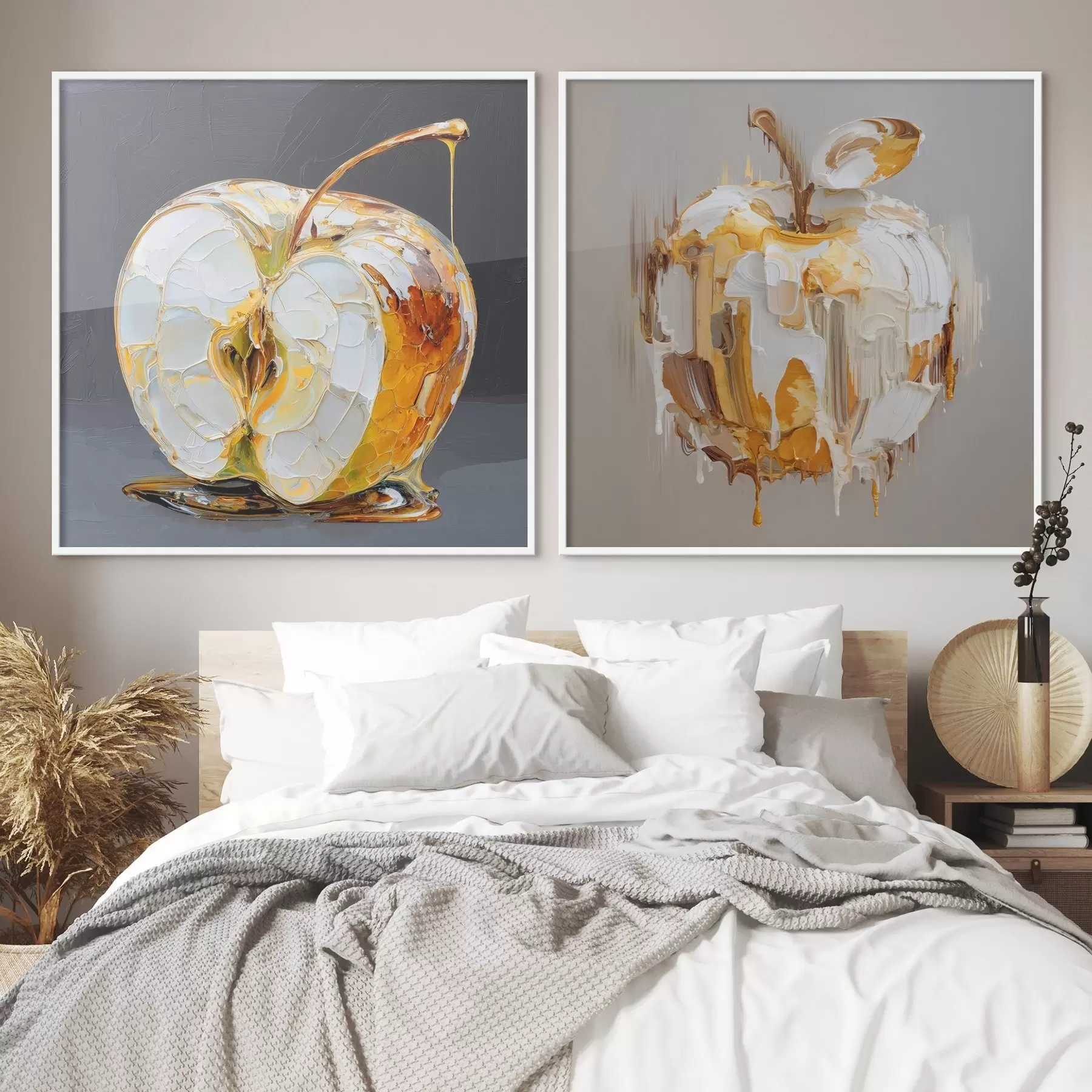 Papier peint Abstraction avec pomme dans une interprétation moderne d00746